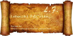 Lehoczki Füzike névjegykártya